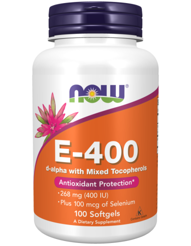 Натуральный витамин E 400IU, 100 капсул (NOW FOODS)