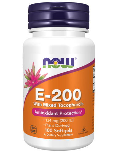 Витамин Е-200 со смесью токоферолов, 100 мягких таблеток
